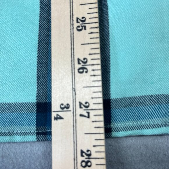 Flylow Shirt Mens XL Blue Green Plaid Snap Button Corbetts Ski Snowboard Logo - Picture 8 of 11